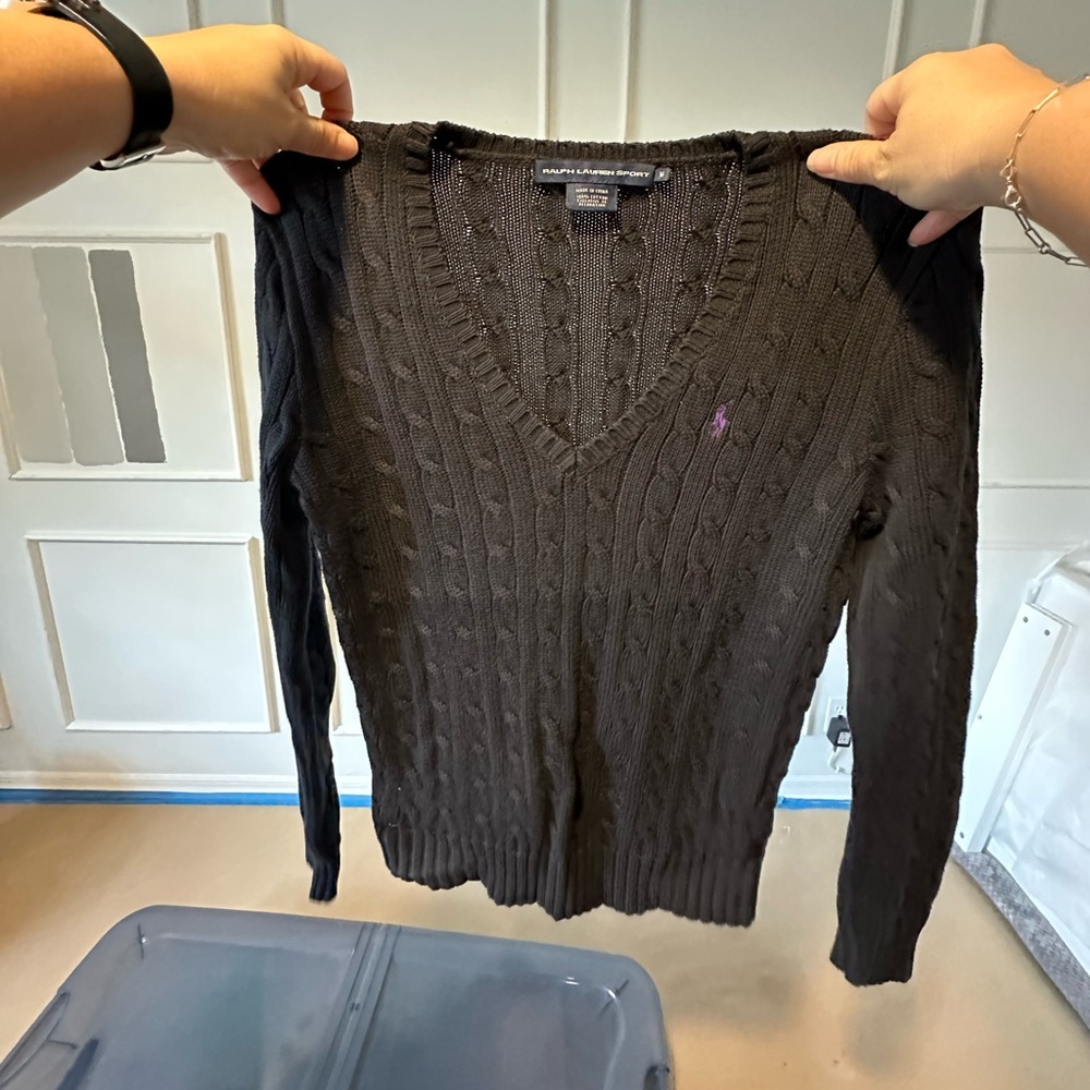 Polo Ralph Lauren women’s cable knit sweater v-neck